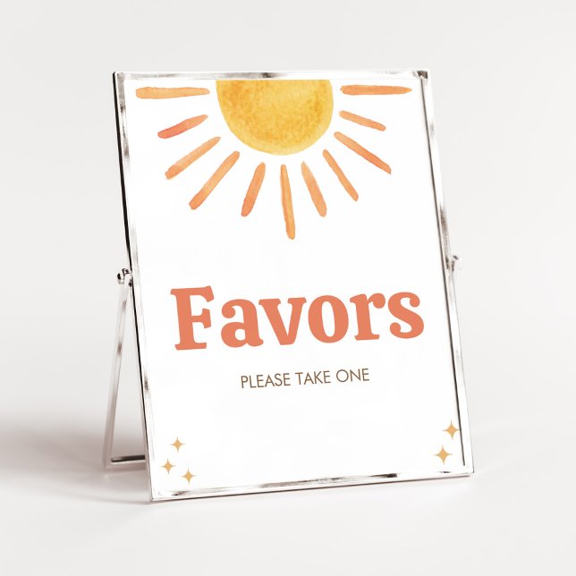 Favoriter för Retro Boho Sunshine Baby Shower Poster (Boy Boho Sunshine Baby Shower Favors Sign)