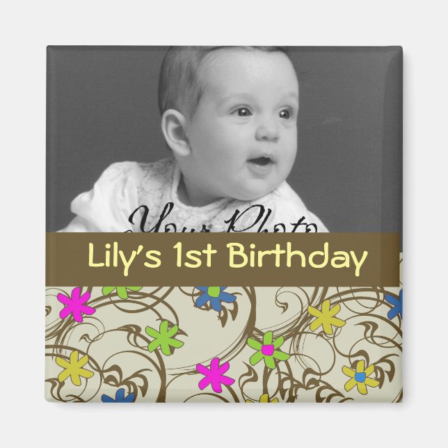 Favoriter för roligt blomma Baby Magnet (Framsidan)