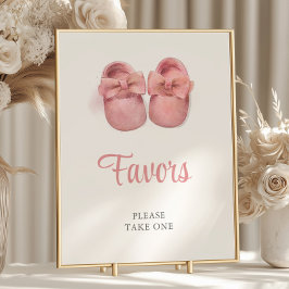 Favoriter för Rosa av vattenfärg - skor för babysk Poster