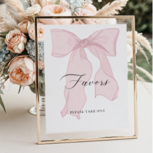 Favoriter för rosa Bow Girl Baby Shower Poster