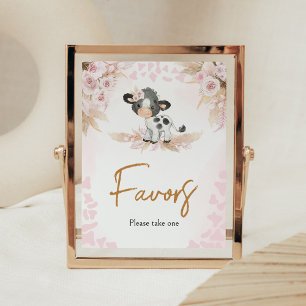 Favoriter för rosa Heliga Kow Baby Shower Poster