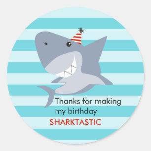 Favoriter för Sharktastic Födelsedagsfest Runt Klistermärke