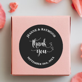 Favoriter för svartvit Tack för elegant Runt Klistermärke