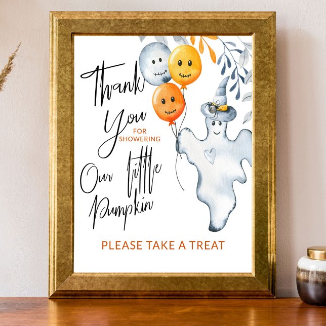 Favoriter för Tack Halloween Baby Shower Poster (Little Pumpkin halloween party sign)