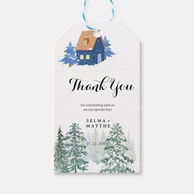 Favoriter för Tack hemma Elegant Presentetikett (Framsidan)