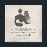 Favoriter för Tack Magnet Personlig Wedding<br><div class="desc">Tacken tack Magnet Personlig Wedding Favors för att fira vår Bröllopsdag Bröllopfavoriter för gästbröllopsgåvor för gästgåva till en liten gåva till gästen i bröllop</div>