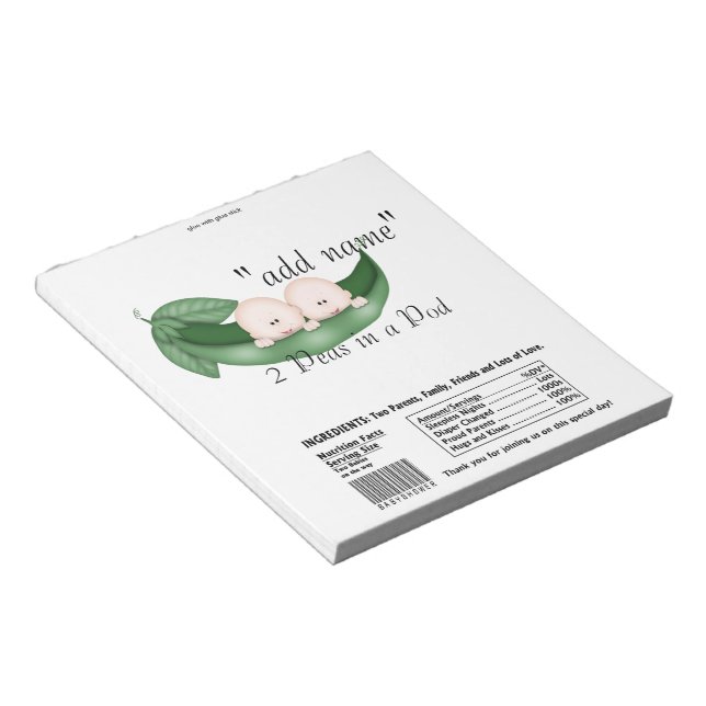 Favoriter för twillingar Baby Shower Candy Pub Wra Anteckningsblock (Vinklad)