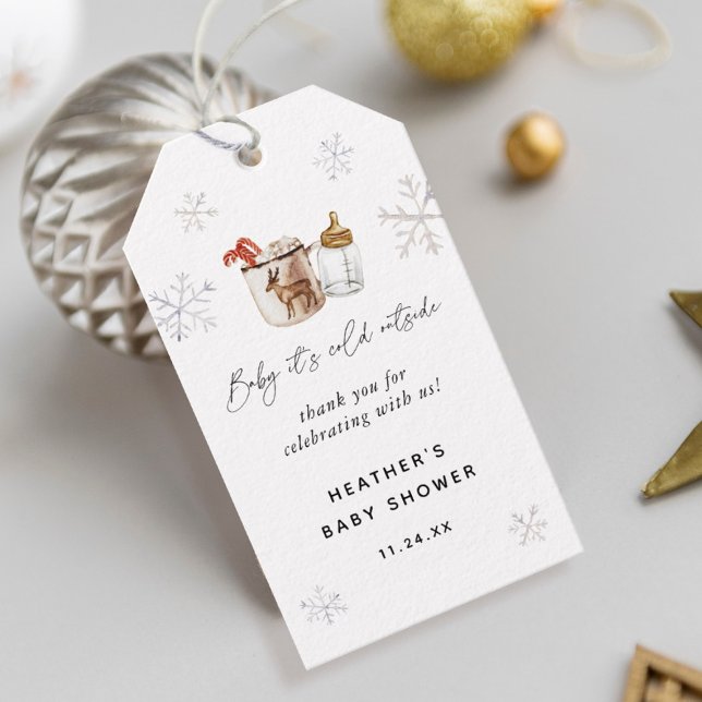 Favoriter för varma choklad vinter baby shower presentetikett (Skapare uppladdad)
