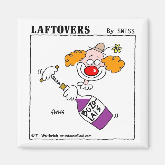 Favoriter för Vin-testringspartiet Tecknad Clown Magnet (Framsidan)