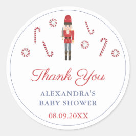 Favoriter för Vintage-Polkagrisar i Red Nutcracker Runt Klistermärke