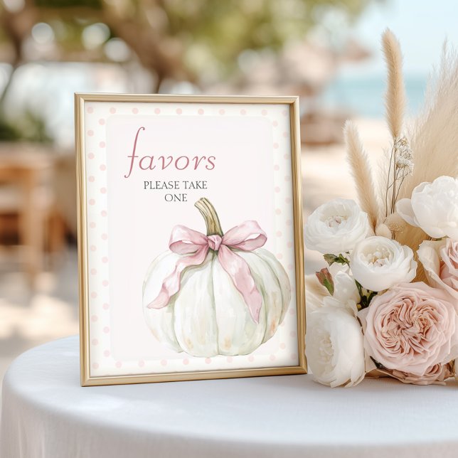 Favoriter för vit liten Pumpkin Polka dots Baby Sh Poster (Skapare uppladdad)