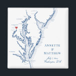 Favoriter för Washington DC Destination Wedding Magnet<br><div class="desc">Snabb och enkel beställning! De här magneterna i Washington DC karta gör underbara DC-bröllopsfavoriter att inkludera välkomstpåsar till Washington DC-destinationen. Flytta hjärtat genom att klicka på "Redigera med design verktyg" under "Anpassa". En karta i Chesapeake Bay med ett hantverk av kustnära Karta</div>