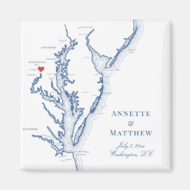 Favoriter för Washington DC Destination Wedding Magnet (Framsidan)