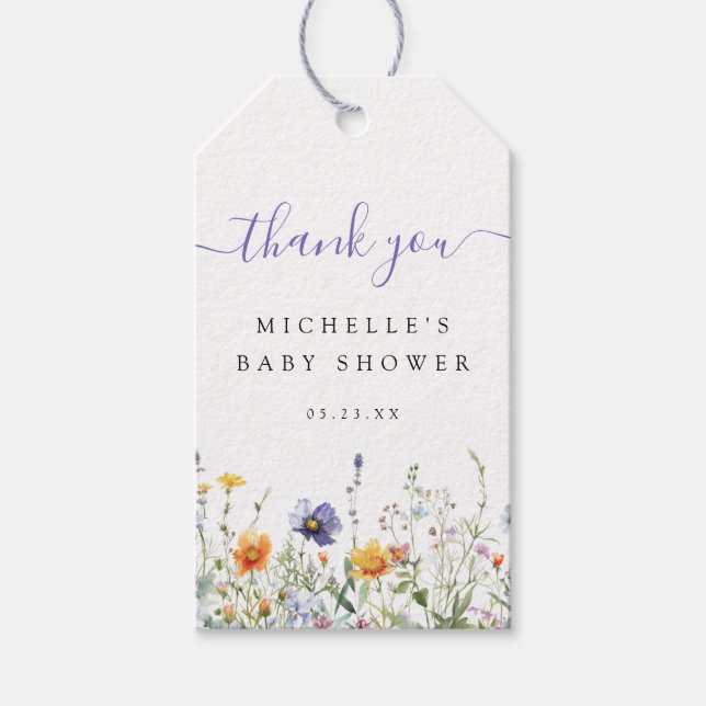 Favoriter för Wildblomsterbabyskor Presentetikett (Framsidan)