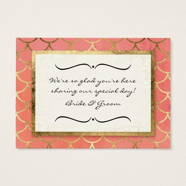 Favoriter Gift Märkres Art Deco Snäcka Faux Guld B Visitkort (Baksidan)