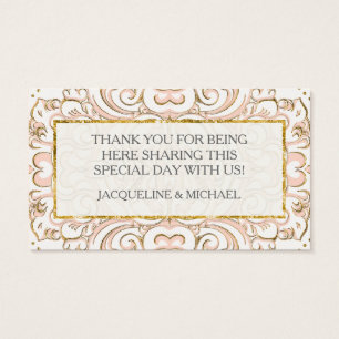 Favoriter Gift Märkres Damask Pattern Swirl Guld Visitkort