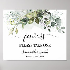 Favoriter Greenery Eucalyptus Baby Shower Sign Poster