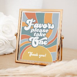 Favoriter Groovy Retro Sunshine Baby Shower Sign Poster