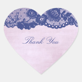 Favoriter Heart Ro Lila Blue Navy Snöre Tack Hjärtformat Klistermärke