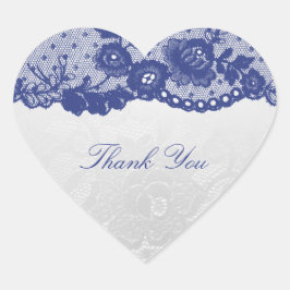 Favoriter Heart Silver Blue Navy Snöre Tack Hjärtformat Klistermärke