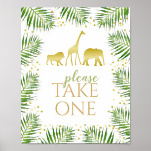 Favoriter i babydisken i guld tar ett tecken poster