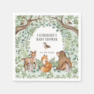 Favoriter i Magic Woodland Forest Animals Baby Sho Pappersservett