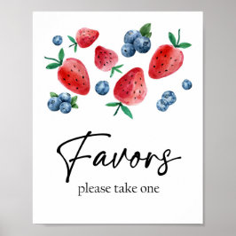 Favoriter jordberry Berry First Birthday Girl Swee Poster