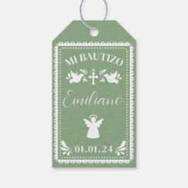 Favoriter-Märkre för Papel Picado Baptism Tack Par Presentetikett