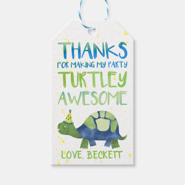 Favoriter-Märkre för sköldpadda | Tortoise Birthda Presentetikett (Framsidan)