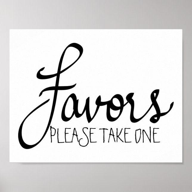 Favoriter Modern Bröllop enkel calligrafi Poster (Framsidan)
