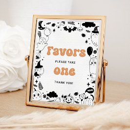Favoriter Orange Ghost Halloween Birthday Poster