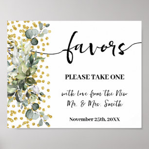 Favoriter Party Bröllop Möhippa Eucalyptus Guld Poster