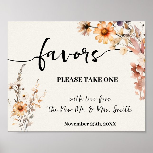 Favoriter Party Bröllop Möhippa Fall Wildblomma Poster (Framsidan)