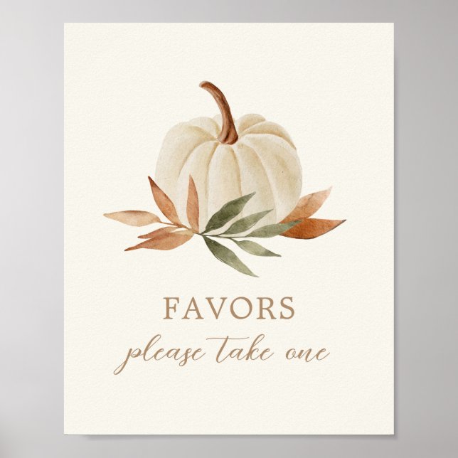 Favoriter Signera Little Pumpkin Baby Shower Poster (Framsidan)