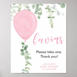 Favoriter signerar rosa ballonger från greenery ba poster