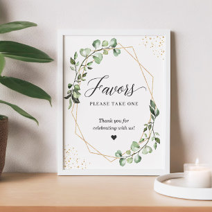 Favoriter Ta en eukalyptus Guld geometrisk Poster