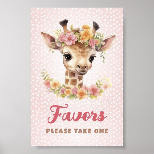 Favoriter - ta en Giraffe Flicka-dusch Poster (Framsidan)