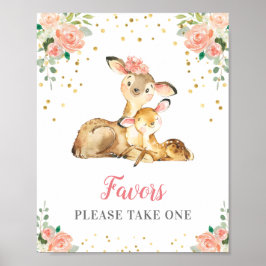 Favoriter ta en Hjort Doe Girl Baby Shower Poster