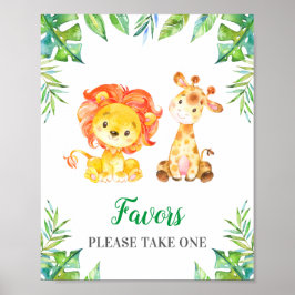 Favoriter ta en jungle Safari Baby Shower Poster
