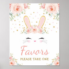 Favoriter - Ta en/Rosa Blommigt Bunny Cute Rabbit Poster