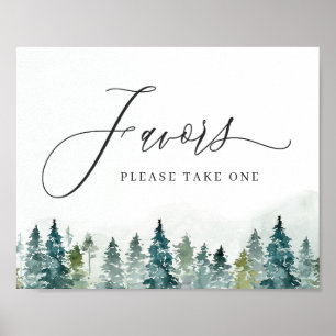 Favoriter - ta en vinterskog med Gräs Träd Poster