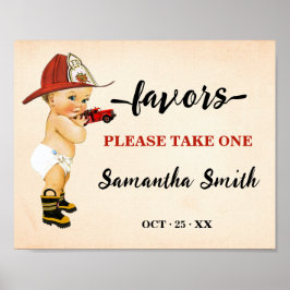 Favoriter Ta med en Firefighter Baby Shower Poster