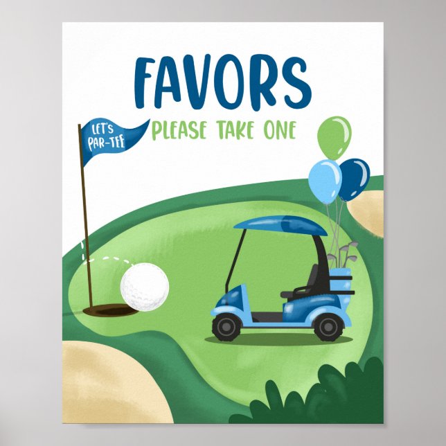 Favoriter Tack Golf Par-Tee Boy Birthday-tecken Poster (Framsidan)