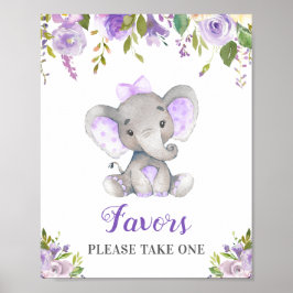 Favoriter tar en liten peanut Elephant Girl Lila Poster