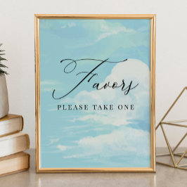 Favoriter Underteckna Blå himmel Cloud Baby Shower Poster