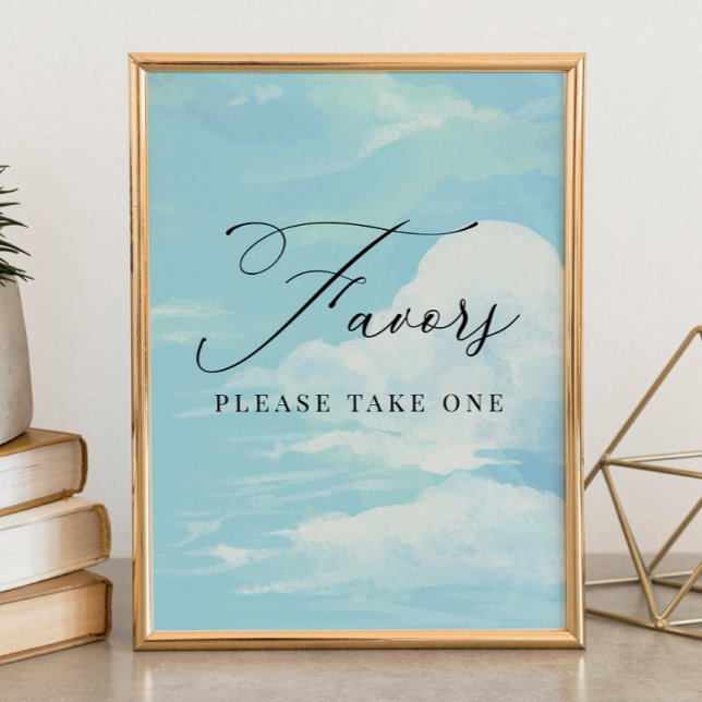 Favoriter Underteckna Blå himmel Cloud Baby Shower Poster (Skapare uppladdad)