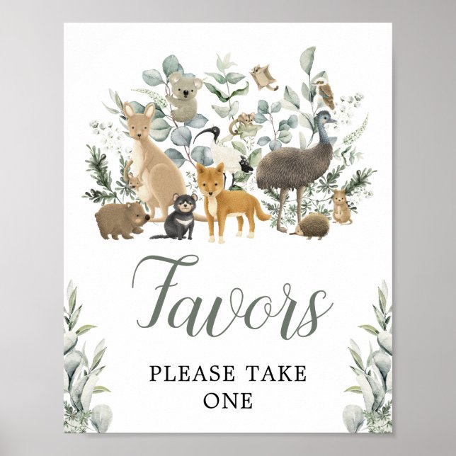 Favoriter Underteckna Eucalyptus Australian Animal Poster (Framsidan)