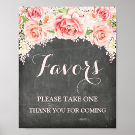 Favoriter Underteckna Rosa-vattenfärgschalkboard f Poster