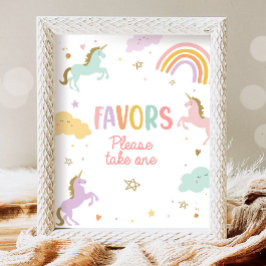 Favoriter Unicorn Sweet Bord Girl Födelsedagsfest Poster