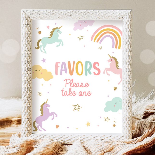 Favoriter Unicorn Sweet Bord Girl Födelsedagsfest Poster (Skapare uppladdad)
